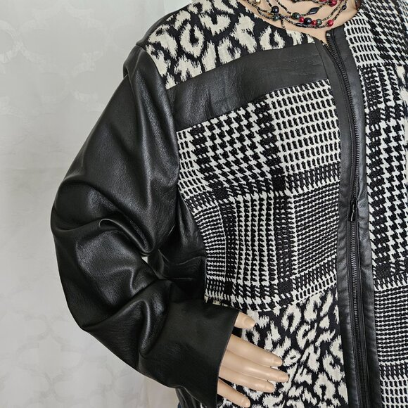 **Chico's Stylish Women's Mixed Media Patchwork Jacket** - Picture 3 of 11